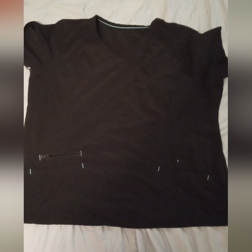 Black, scrubs shirt, 2x